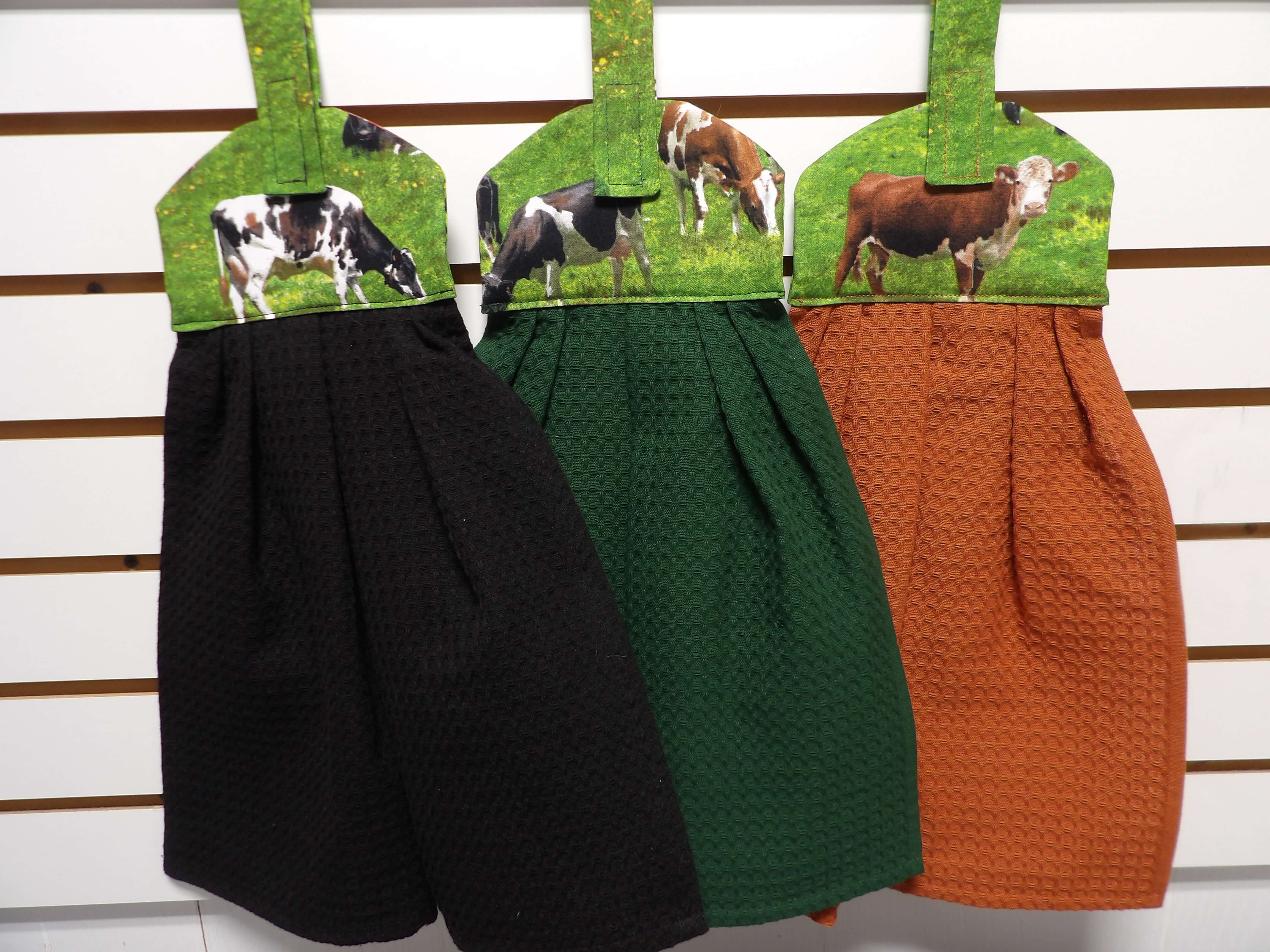 Products :: 1012 Cow lovers hanging dish towels; Choose color, quantity ...